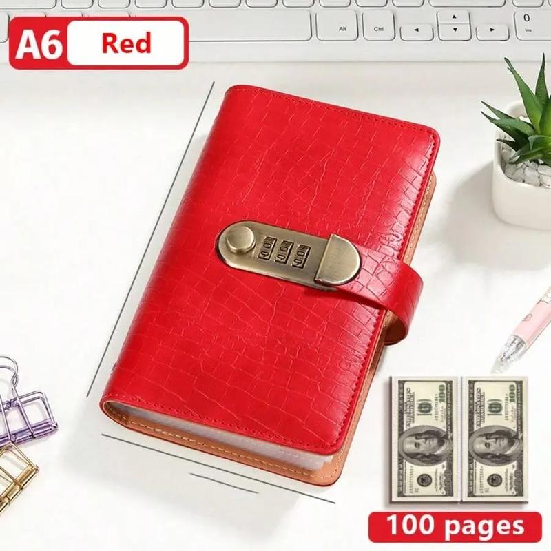 A6 savings notebook,3-Digit Resettable Password Lock,suitable for storing money and important.