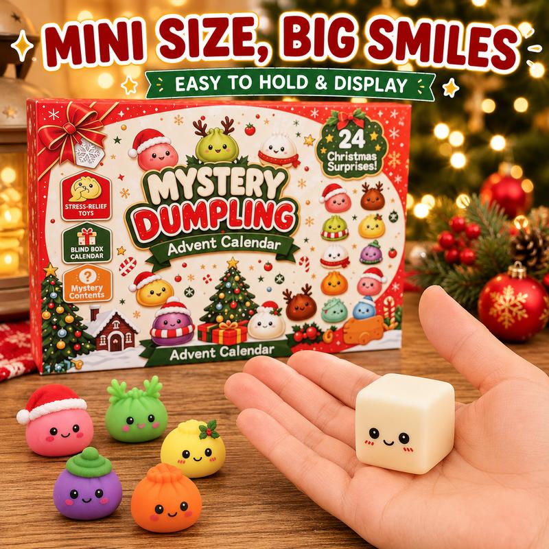 2026 Christmas Advent Calendar - 24 Days of Mini Squishy Dumpling Toys