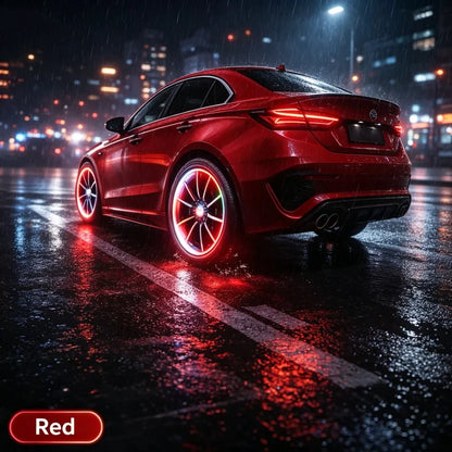 🔥Smart RGB Wheel Lights 🚗 | Waterproof Luminous Valve Caps for Car, Motorcycle & Bike 🚲 | Vibration-Sensitive LED Starlight 🌟