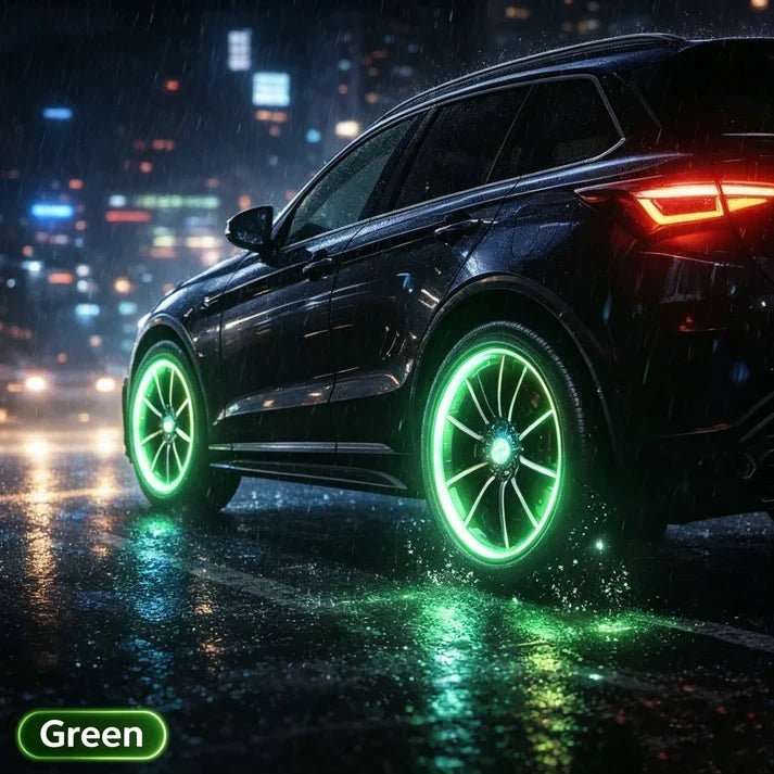 🔥Smart RGB Wheel Lights 🚗 | Waterproof Luminous Valve Caps for Car, Motorcycle & Bike 🚲 | Vibration-Sensitive LED Starlight 🌟