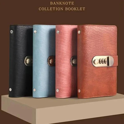 A6 savings notebook,3-Digit Resettable Password Lock，suitable for storing money and important.