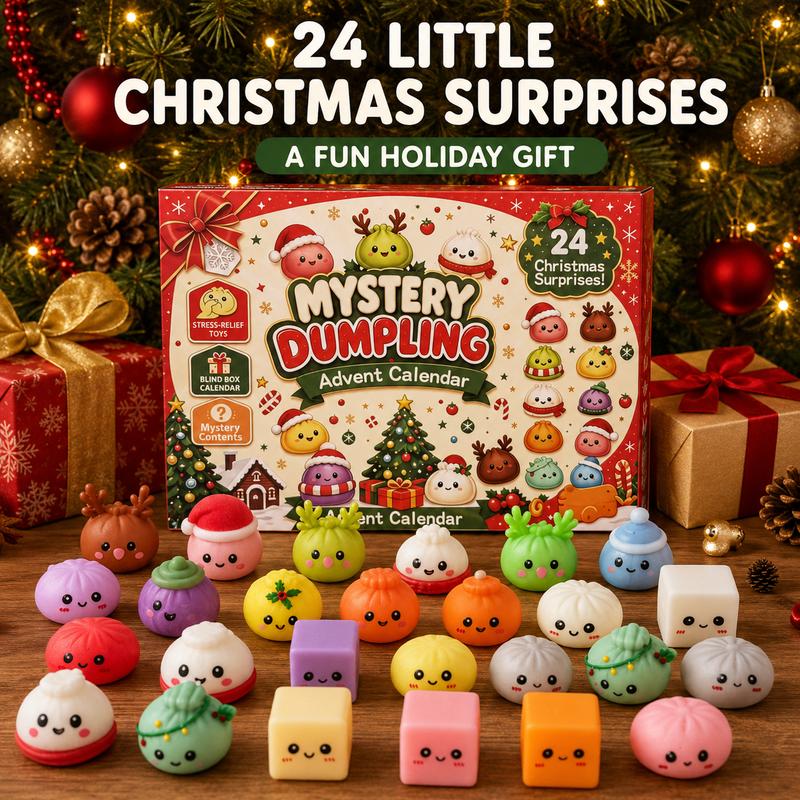 2026 Christmas Advent Calendar - 24 Days of Mini Squishy Dumpling Toys