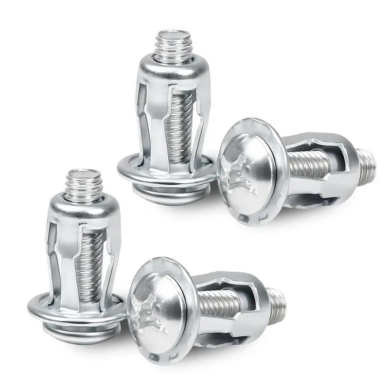 Heavy-Duty Carbon Steel Button Rivet Locking Nuts Set - M4, M5, M6 Industrial Hardware