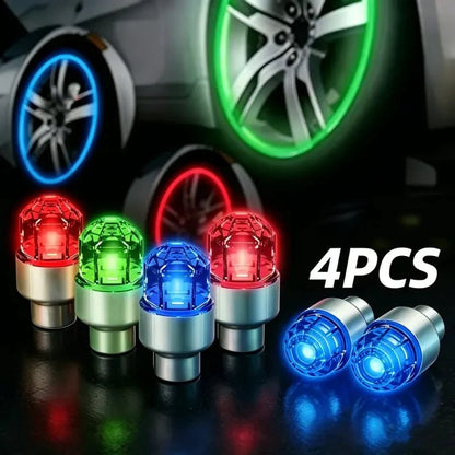 🔥Smart RGB Wheel Lights 🚗 | Waterproof Luminous Valve Caps for Car, Motorcycle & Bike 🚲 | Vibration-Sensitive LED Starlight 🌟