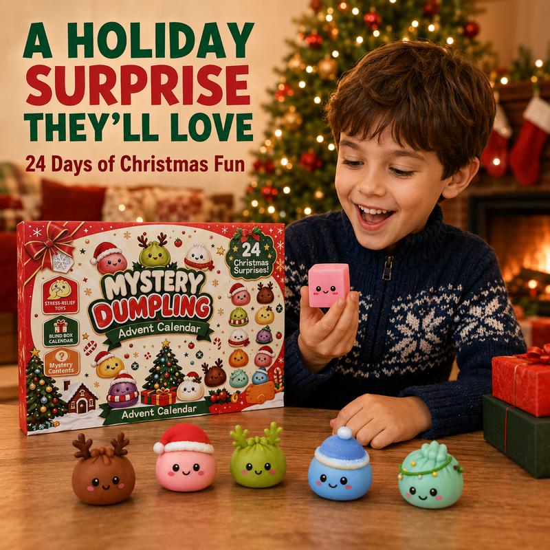 2026 Christmas Advent Calendar - 24 Days of Mini Squishy Dumpling Toys