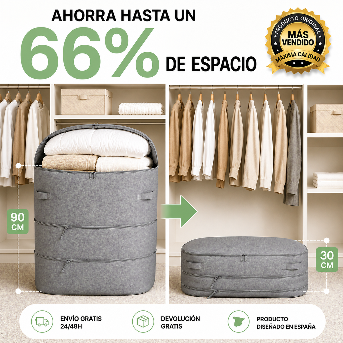 Kit con 2 Organizadores Blisz - Ahorra hasta un 66% de Espacio