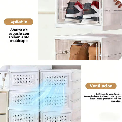 Estante para Zapatos Plegable de 6 Niveles - Almacenaje Apilable para Recibidor, Dormitorio o Armario