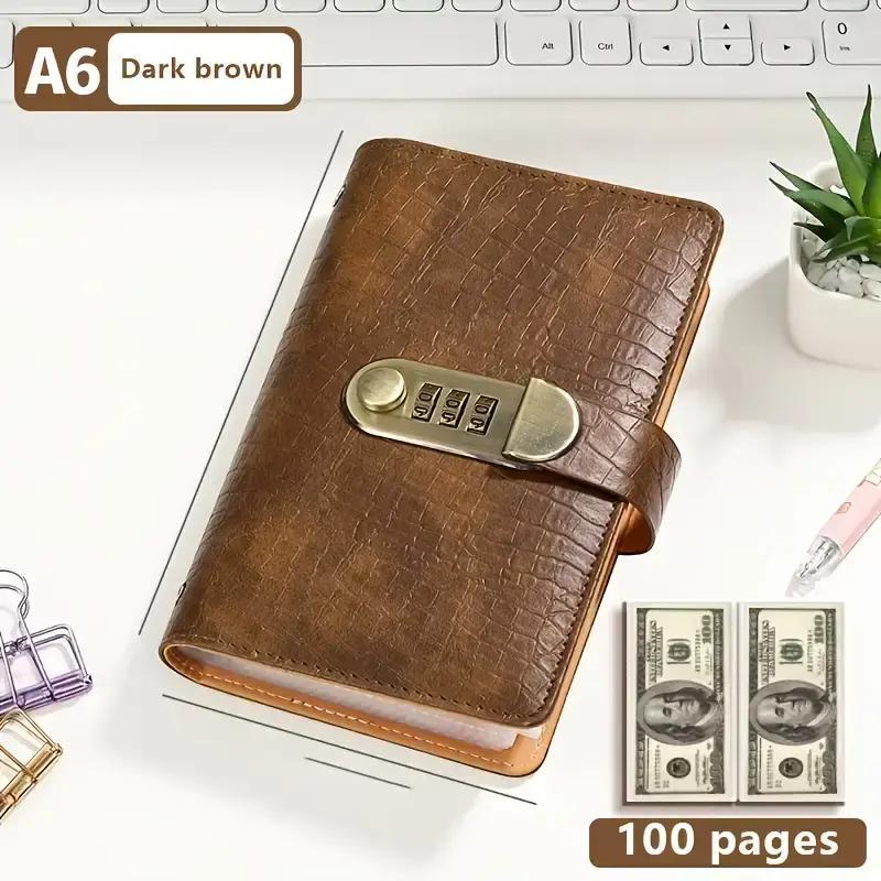 A6 savings notebook,3-Digit Resettable Password Lock，suitable for storing money and important.