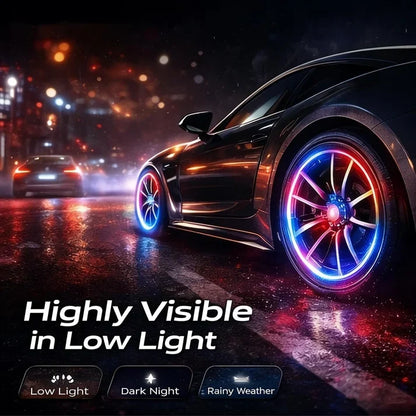 🔥Smart RGB Wheel Lights 🚗 | Waterproof Luminous Valve Caps for Car, Motorcycle & Bike 🚲 | Vibration-Sensitive LED Starlight 🌟